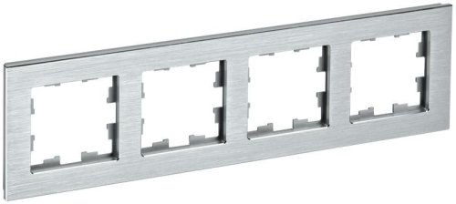 Рамка универсальная IEK Brite РУ-4-1-БрА 4-м. металл алюминий  картинка